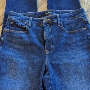 Talbots, Dark Wash Denim Straight Leg 5 Pocket Blue Jeans, Size 8